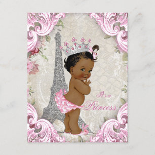 Invitation Baby shower ethnique vintage de princesse Floral