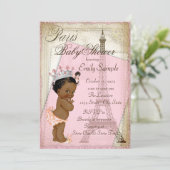 Invitation Baby shower Ethnique Vintage Paris (Debout devant)