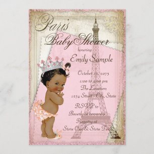 Invitation Baby Shower Ethnique Vintage Paris