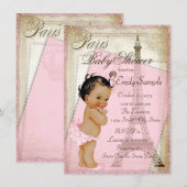 Invitation Baby shower Ethnique Vintage Paris (Devant / Derrière)