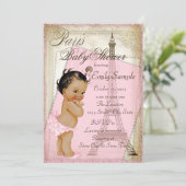 Invitation Baby shower Ethnique Vintage Paris (Debout devant)