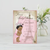 Invitation Baby shower Ethnique Vintage Paris (Debout devant)