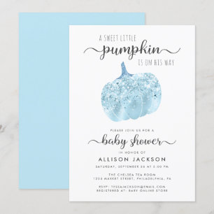 Invitation Baby shower étincelant Parties scintillant bleu pe