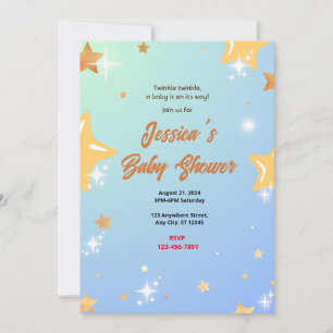 Invitation Baby shower étoilé