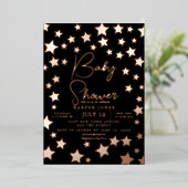 Invitation Baby Shower étoile noire et cuivre sip (Debout devant)