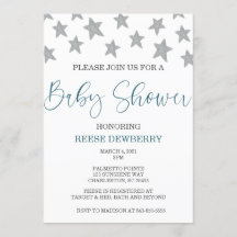 Invitation Baby shower étoiles