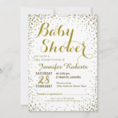 Invitation Baby shower | Étoiles de Parties scintillant d'or (Devant)