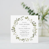 Invitation Baby shower Eucalyptus (Debout devant)