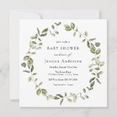 Invitation Baby shower Eucalyptus (Devant)