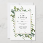 Invitation Baby shower Eucalyptus (Devant)