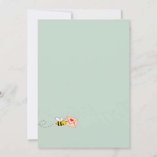 Invitation Baby shower eucalyptus blanc fleuri mère à abeille (Dos)