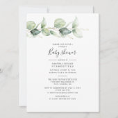 Invitation Baby shower Eucalyptus Botanical Couple Élégant (Devant)