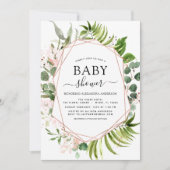 Invitation Baby shower Eucalyptus Botanique Géométrique (Devant)