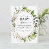 Invitation Baby shower Eucalyptus Botanique Géométrique (Debout devant)