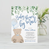 Invitation Baby shower Eucalyptus des ballons d'ours en peluc (Debout devant)