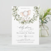 Invitation Baby shower Eucalyptus Eucalyptus Neutre Genre (Debout devant)