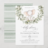 Invitation Baby shower Eucalyptus Eucalyptus Neutre Genre (Devant / Derrière)