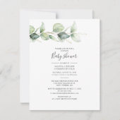 Invitation Baby shower Eucalyptus Foliage Elégant Couples (Devant)
