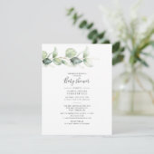 Invitation Baby shower Eucalyptus Foliage Elégant Couples (Debout devant)
