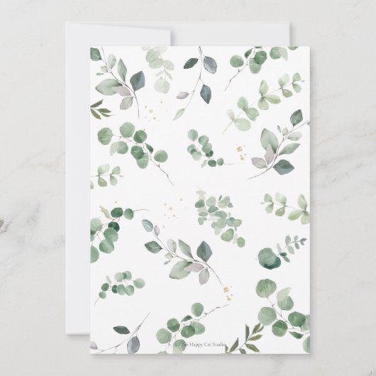 Invitation Baby shower Eucalyptus Green High Tea Party (Dos)