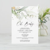 Invitation Baby shower Eucalyptus Oh non sexiste (Debout devant)