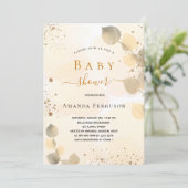 Invitation Baby shower eucalyptus parties scintillant chute d (Debout devant)