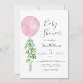Invitation Baby shower Eucalyptus rose (Devant)