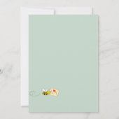 Invitation Baby shower eucalyptus verdure abeille mignonne (Dos)