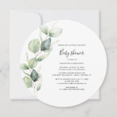 Invitation Baby shower Eucalyptus Verdure Script Couples (Devant)