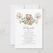 Invitation Baby shower Eucalyptus Vert Ours Couples (Devant)
