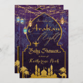 Invitation Baby shower Exotic Arabian Nights (Devant / Derrière)