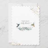 Invitation Baby shower Exotique Floral Hummingbird Virtual (Dos)