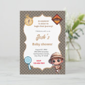 Invitation Baby shower Explorateur (Debout devant)