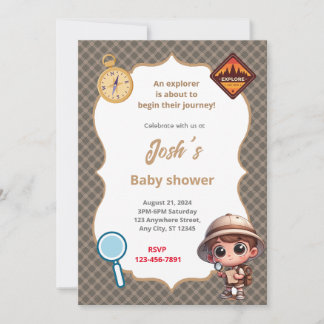 Invitation Baby shower Explorateur