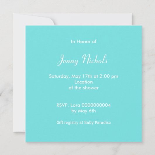 Invitation baby shower-Faire-part (Dos)