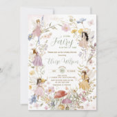 Invitation Baby shower Fairies Fleur sauvage Flower Meadow (Devant)