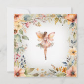 Invitation Baby shower Fairy Fall Floral Mint Girl Enchanted (Dos)