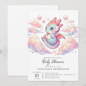 Invitation Baby shower Fairytale Dragon (Devant / Derrière)