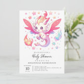 Invitation Baby shower Fairytale Fiery (Debout devant)