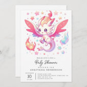 Invitation Baby shower Fairytale Fiery (Devant / Derrière)
