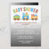 Invitation Baby shower fait sur commande de train de (Devant / Derrière)