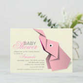 Invitation Baby shower fait sur commande d'éléphant d'origami (Debout devant)