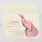 Invitation Baby shower fait sur commande d'éléphant d'origami (Devant / Derrière)