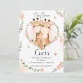 Invitation Baby shower Familia Jirafas (Debout devant)
