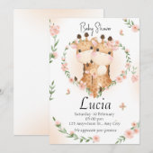Invitation Baby shower Familia Jirafas (Devant / Derrière)