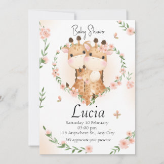 Invitation Baby shower Familia Jirafas
