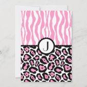Invitation Baby shower Fancy Pink & Black Safari fille (Dos)