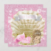 Invitation Baby shower Fancy rose Pearl Sirène (Devant / Derrière)