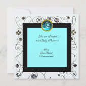 Invitation Baby shower FANCY SWIRLS MONOGRAMME, modèle photo (Dos)