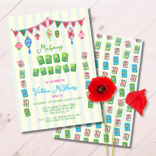 Invitation Baby Shower Fantaisiste Mahjong